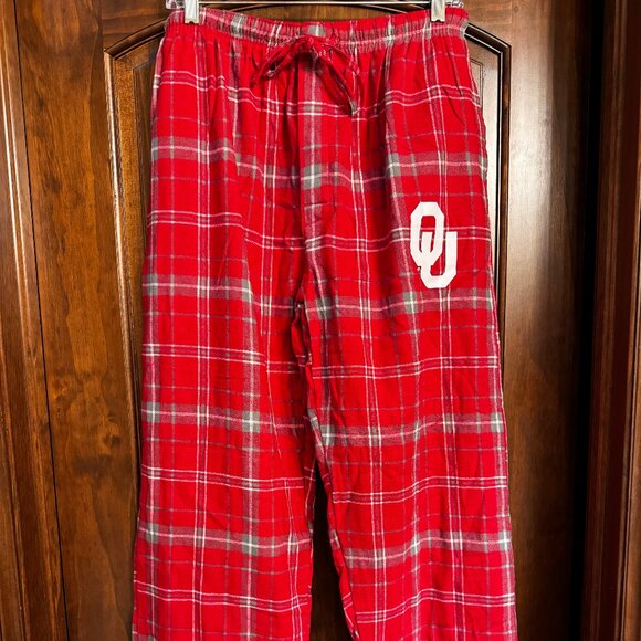 New NWT Oklahoma Sooners Flannel Pajama Pants PJ Men's Size Medium - Picture 1 of 3